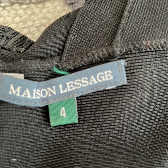 Maison Lessage bandage bodycon black with lace dress - Picture 6 of 7